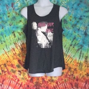 LulaRoe Tank top Graphic “Raise your voice”